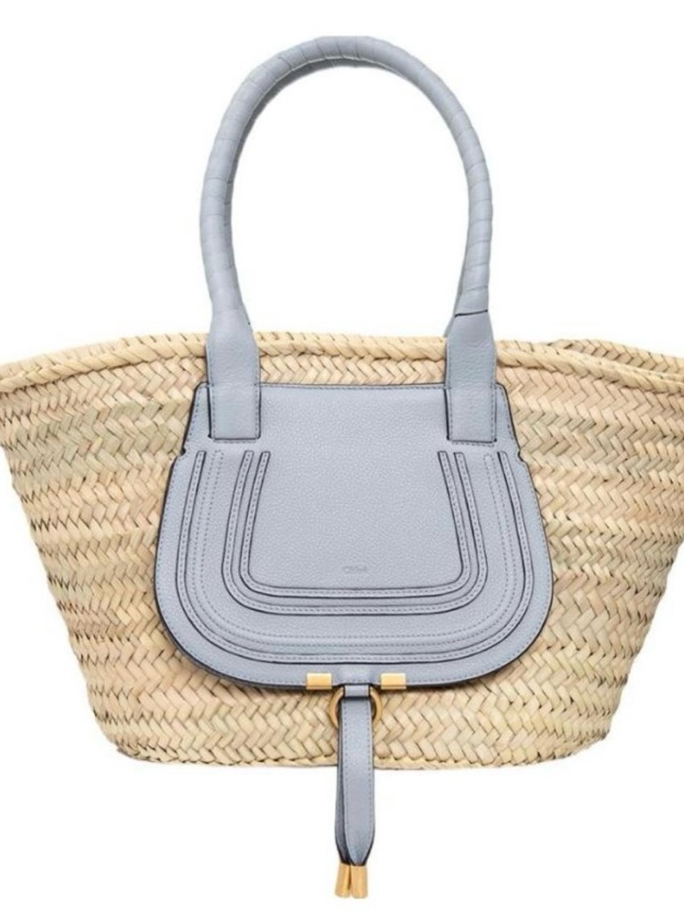 Chloë Marcie Straw Tote in Light Blue